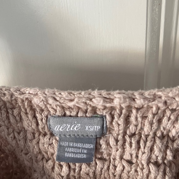 Aerie Tan Crochet Knit Fringe Crop Tank Top fringe Sz XS - Picture 2 of 5